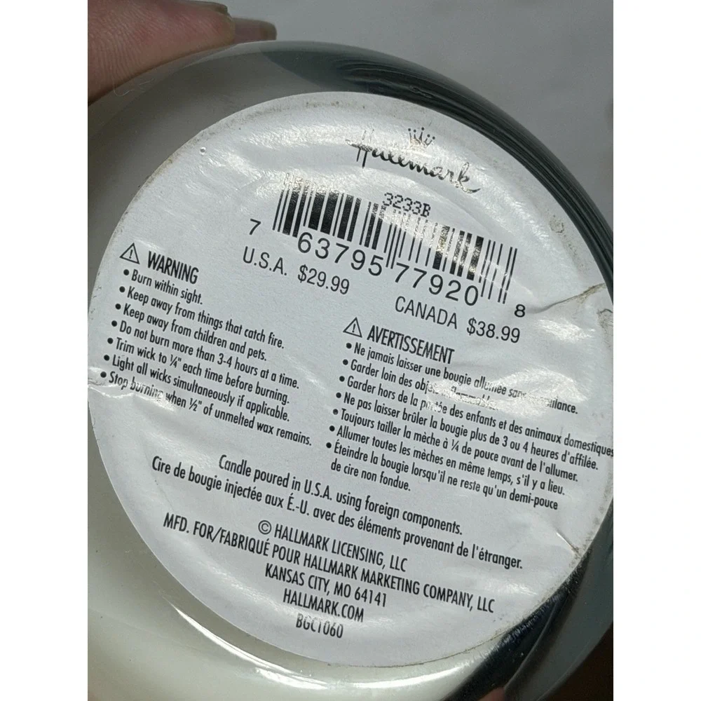 NEW Hallmark WINTER SPICE 3 WICK CANDLE Cardamom & Ginger SCENTED SOY BLEND 16oz